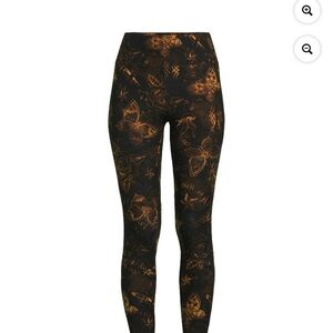 Women's Black and Gold Patterned Jeans